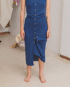 BASERANGE 25 Spring/Summer Drip Skirt/Cardigan Portugal BAS-SKDR-LI-SU25-MEZ BLUE Skirt (DRDR)